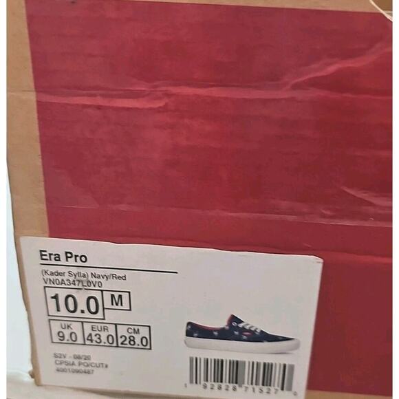 Vans~Men\'s 10~ Era Pro Kader Sylla Canvas Skull Logo Navy/Red White Sneakers NEW main image 14